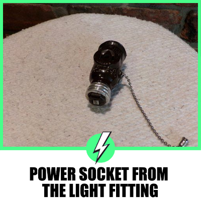 Power Socket From The Light Fitting